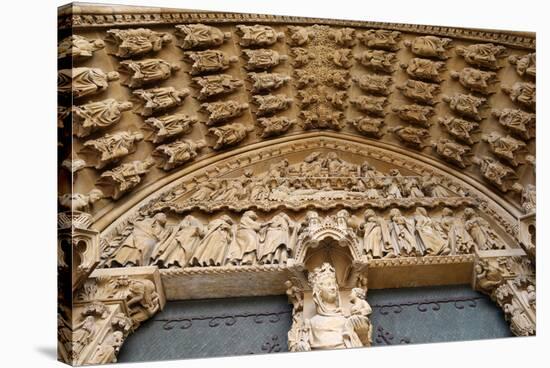 Portal of the Virgin dating from the 13th century, Metz Cathedral, Metz, Lorraine, France-Godong-Stretched Canvas