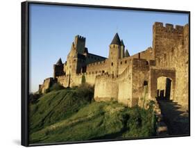 Porte d'Aude, Entrance to Walled and Turreted Fortress of Cite, Carcassonne, Languedoc, France-Ken Gillham-Framed Photographic Print