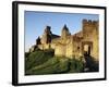 Porte d'Aude, Entrance to Walled and Turreted Fortress of Cite, Carcassonne, Languedoc, France-Ken Gillham-Framed Photographic Print