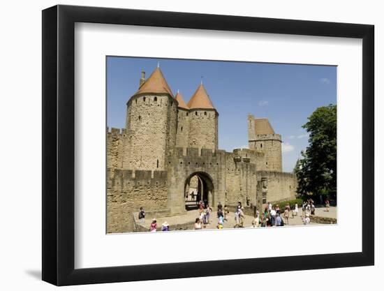 Porte D'Aude Through Outer Wall of Old City-Tony Waltham-Framed Photographic Print