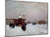 Porte Maillot, effet de neige, la nuit-null-Mounted Giclee Print