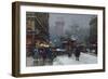 Porte St Denis, Paris black chalk and bodycolour-Eugene Galien-Laloue-Framed Premium Giclee Print