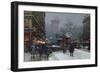 Porte St Denis, Paris black chalk and bodycolour-Eugene Galien-Laloue-Framed Giclee Print