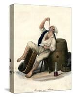 Porter Eating Macaroni, 1840-Gaetano Dura-Stretched Canvas