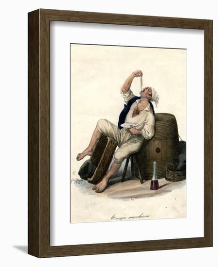 Porter Eating Macaroni, 1840-Gaetano Dura-Framed Giclee Print