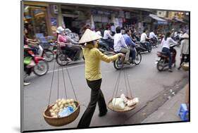 Porter in the Old Quarter, Hanoi, Vietnam, Indochina, Southeast Asia, Asia-Bruno Morandi-Mounted Photographic Print