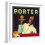 Porter Orange Label - Porterville, CA-Lantern Press-Framed Art Print
