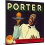 Porter Orange Label - Porterville, CA-Lantern Press-Mounted Art Print