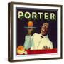 Porter Orange Label - Porterville, CA-Lantern Press-Framed Art Print