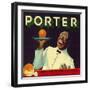 Porter Orange Label - Porterville, CA-Lantern Press-Framed Art Print