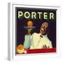 Porter Orange Label - Porterville, CA-Lantern Press-Framed Art Print