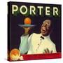Porter Orange Label - Porterville, CA-Lantern Press-Stretched Canvas
