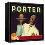 Porter Orange Label - Porterville, CA-Lantern Press-Framed Stretched Canvas
