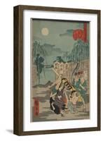 Porters Drop a Man Being Carried in a Sedan Chair-Ando Hiroshige-Framed Art Print