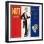 Porterville, California, Mutt Brand Citrus Label-Lantern Press-Framed Art Print