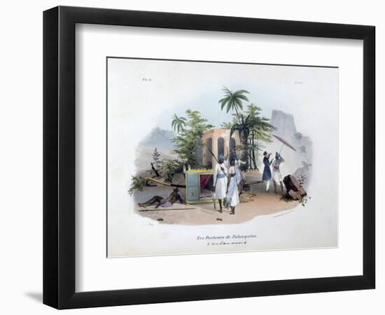 Porteurs De Palanquins, 1828-Jean Henri Marlet-Framed Giclee Print