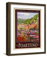 Portfino Italian Riviera 1-Anna Siena-Framed Giclee Print