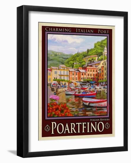 Portfino Italian Riviera 1-Anna Siena-Framed Giclee Print