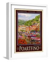 Portfino Italian Riviera 1-Anna Siena-Framed Giclee Print