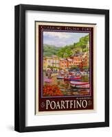 Portfino Italian Riviera 1-Anna Siena-Framed Premium Giclee Print