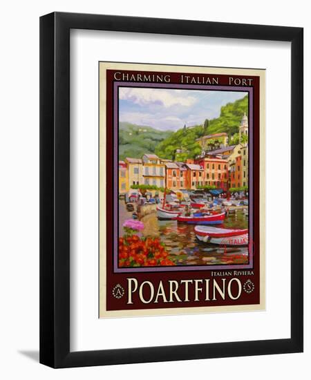 Portfino Italian Riviera 1-Anna Siena-Framed Premium Giclee Print