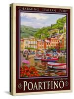 Portfino Italian Riviera 1-Anna Siena-Stretched Canvas