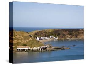 Porth Dinllaen Village of White Cottages, Lleyn Peninsula, Morfa Nefyn, Gwynedd, North Wales, UK-Pearl Bucknall-Stretched Canvas