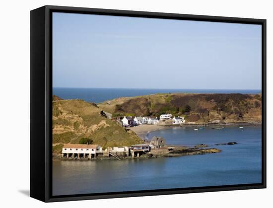 Porth Dinllaen Village of White Cottages, Lleyn Peninsula, Morfa Nefyn, Gwynedd, North Wales, UK-Pearl Bucknall-Framed Stretched Canvas