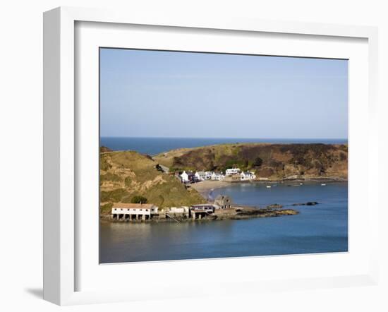 Porth Dinllaen Village of White Cottages, Lleyn Peninsula, Morfa Nefyn, Gwynedd, North Wales, UK-Pearl Bucknall-Framed Photographic Print