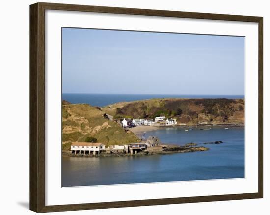 Porth Dinllaen Village of White Cottages, Lleyn Peninsula, Morfa Nefyn, Gwynedd, North Wales, UK-Pearl Bucknall-Framed Photographic Print