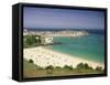 Porthminster Beach and Harbour, St. Ives, Cornwall, England, United Kingdom, Europe-Gavin Hellier-Framed Stretched Canvas