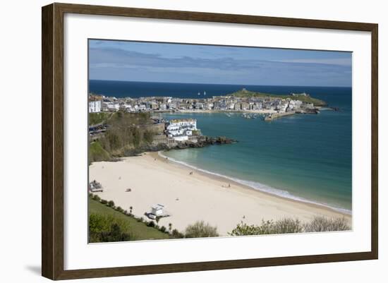 Porthminster Beach and Harbour, St. Ives, Cornwall, England, United Kingdom, Europe-Stuart Black-Framed Photographic Print