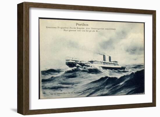 Porthos, Messageries Maritimes, Dampfer Auf See-null-Framed Giclee Print