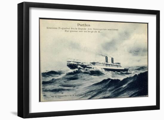 Porthos, Messageries Maritimes, Dampfer Auf See-null-Framed Giclee Print