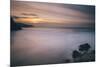 Porthtowan Beach Looking Along the Cornish Coastline at Sunset-Mark Doherty-Mounted Photographic Print