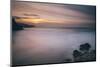 Porthtowan Beach Looking Along the Cornish Coastline at Sunset-Mark Doherty-Mounted Photographic Print