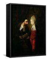 Portia and Shylock from 'The Merchant of Venice' Act IV, Scene I, c.1778-Edward Alcock-Framed Stretched Canvas