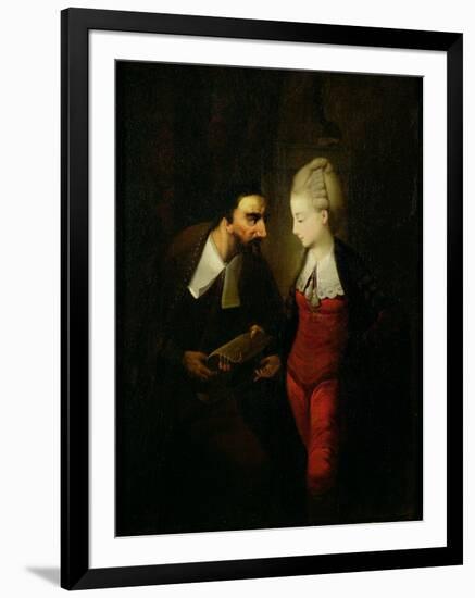 Portia and Shylock from 'The Merchant of Venice' Act IV, Scene I, c.1778-Edward Alcock-Framed Giclee Print