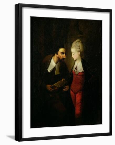 Portia and Shylock from 'The Merchant of Venice' Act IV, Scene I, c.1778-Edward Alcock-Framed Giclee Print