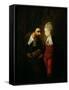 Portia and Shylock from 'The Merchant of Venice' Act IV, Scene I, c.1778-Edward Alcock-Framed Stretched Canvas