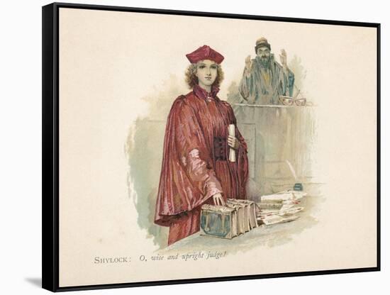 Portia and Shylock in the Merchant of Venice-Walter Stanley Paget-Framed Stretched Canvas