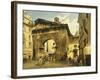 Portico of Octavia in Rome, 1869-Luigi Bazzani-Framed Giclee Print