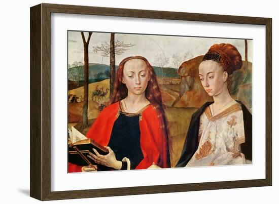 Portinari Altarpiece (Detail of the Heads of Saint Margaret and Saint Mary Magdalene, C.1479 (Oil O-Hugo van der Goes-Framed Giclee Print