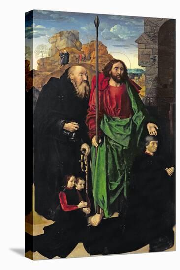 Portinari Altarpiece, St. Thomas and St. Anthony with Tommaso Portinari and Two Sons, c.1479-Hugo van der Goes-Stretched Canvas