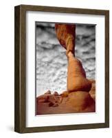 Portion of Delicate Arch Against Clouds, Arches National Park, Utah, USA-Jim Zuckerman-Framed Photographic Print