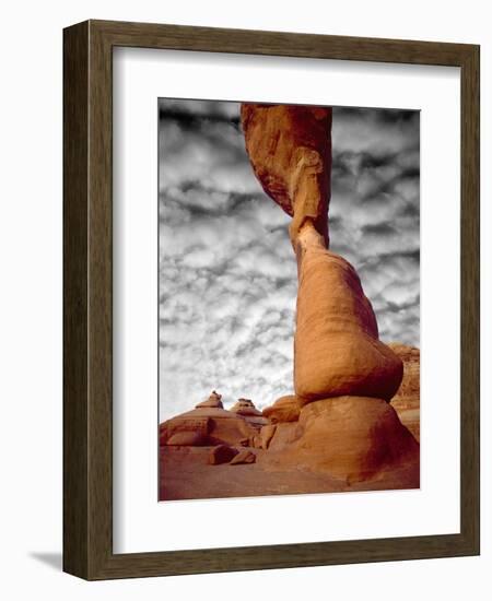 Portion of Delicate Arch Against Clouds, Arches National Park, Utah, USA-Jim Zuckerman-Framed Photographic Print