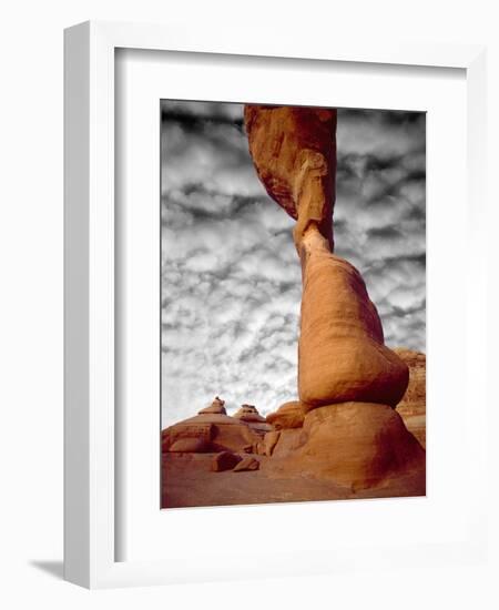 Portion of Delicate Arch Against Clouds, Arches National Park, Utah, USA-Jim Zuckerman-Framed Photographic Print