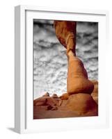 Portion of Delicate Arch Against Clouds, Arches National Park, Utah, USA-Jim Zuckerman-Framed Photographic Print