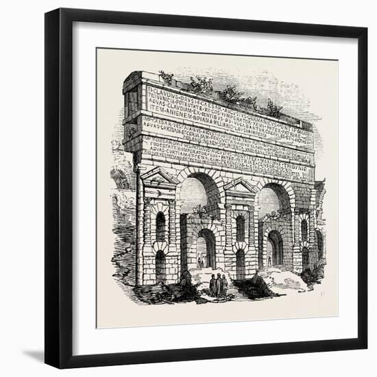 Portion of the Claudian Aqueduct. Rome Italy-null-Framed Giclee Print