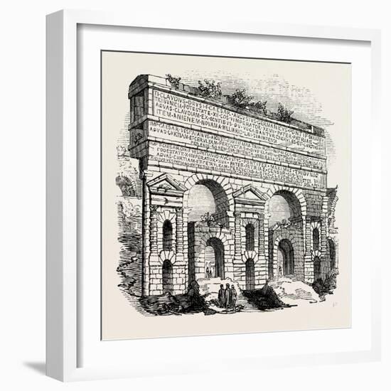 Portion of the Claudian Aqueduct. Rome Italy-null-Framed Giclee Print